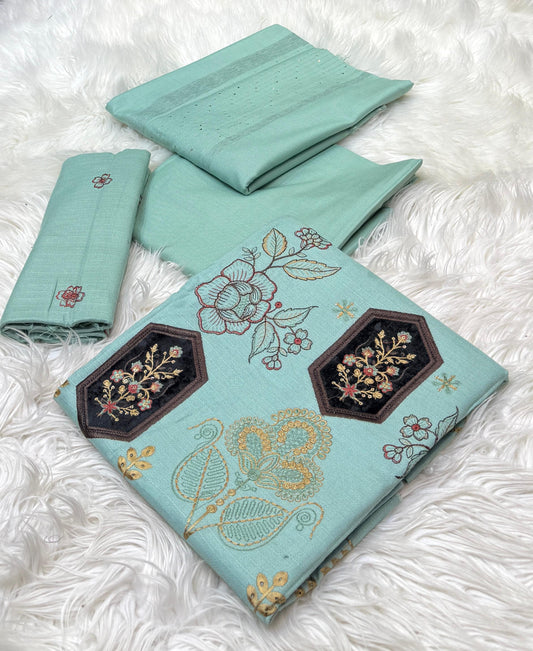 Bareeza 3pc Embroidery Dhanak - 1