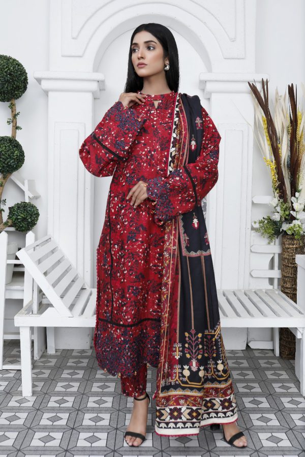 Embroidered Khaddar Suit - 02