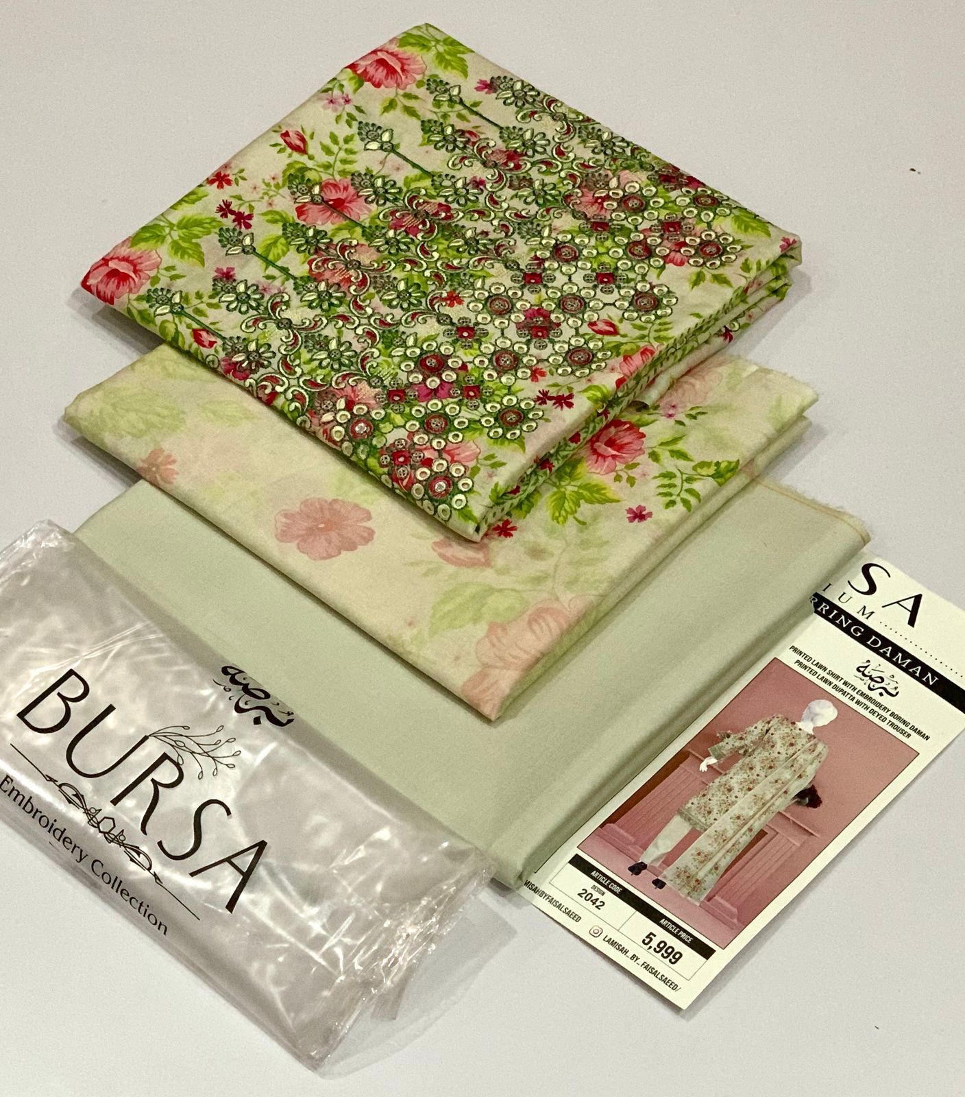 BURSA 💯 Orginal DAMAN BORING Embroidery 3pc Collection