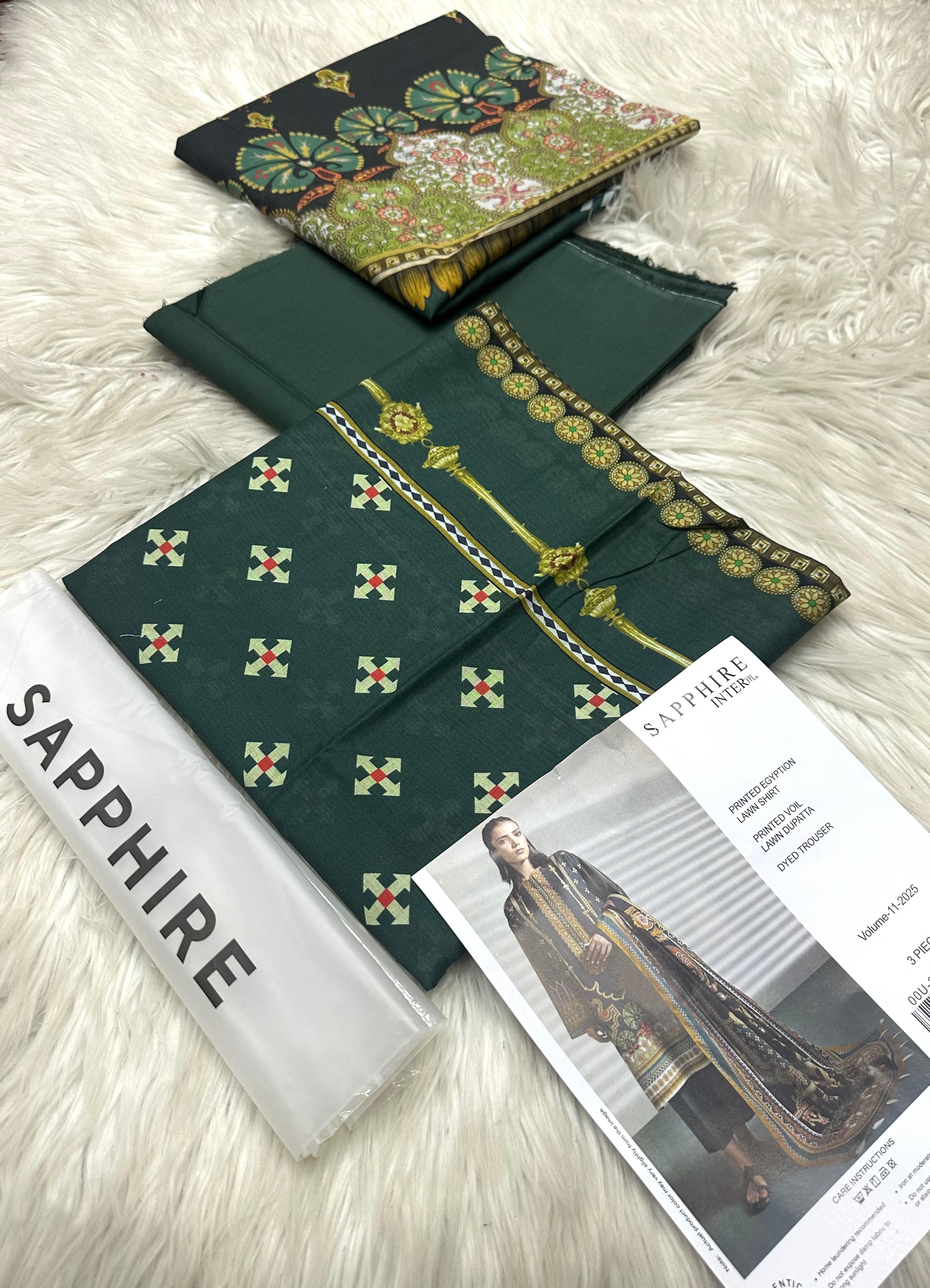 Original 3 Peice Lawn Suit -8 (Shappire)