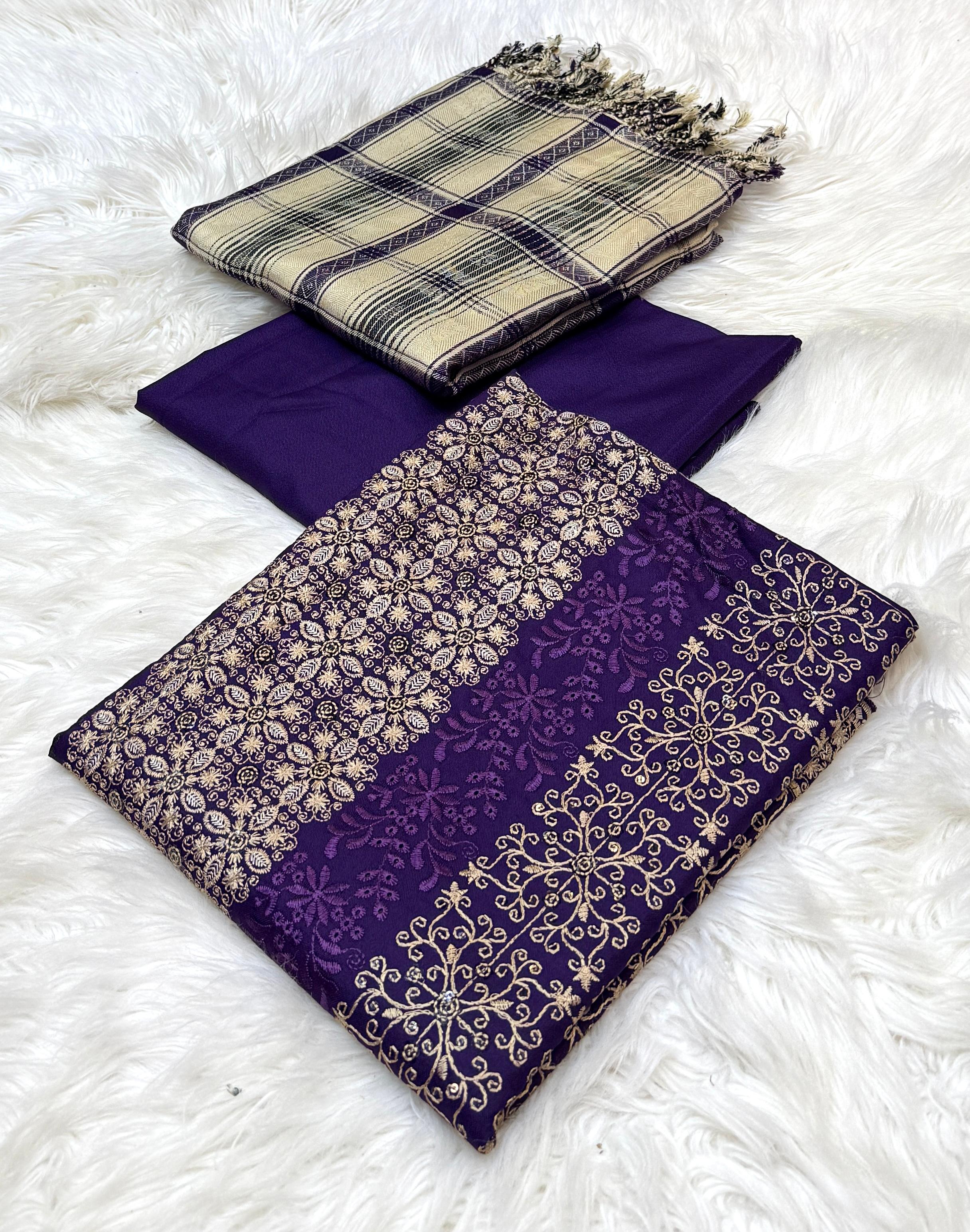 Bareeza 3pc Dhanak Embroidery - 5