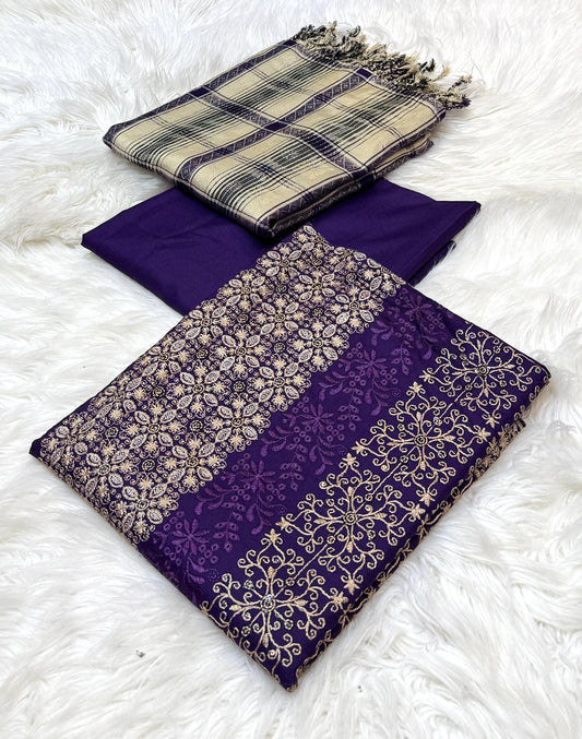 Bareeza 3pc Dhanak Embroidery - 5
