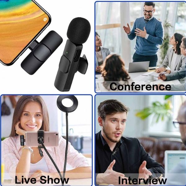 K11 (2 In 1) Collar Wireless Microphone Iphone/android & Type C Supported