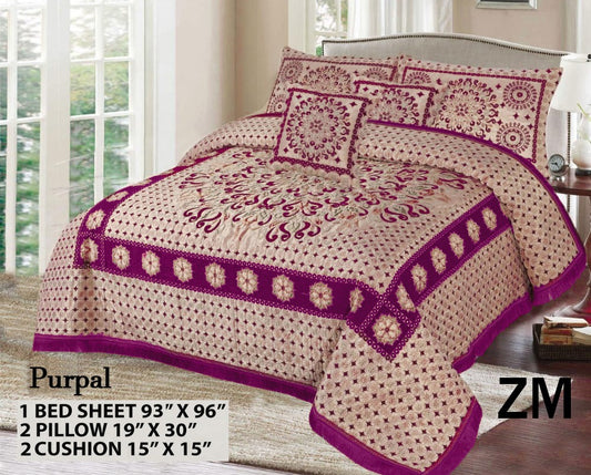 Purple Velvet jacquard —5 Pcs Set