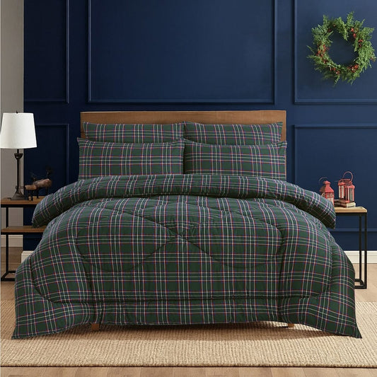British Checked Green - Comforter - Mas Signature (Tulips)