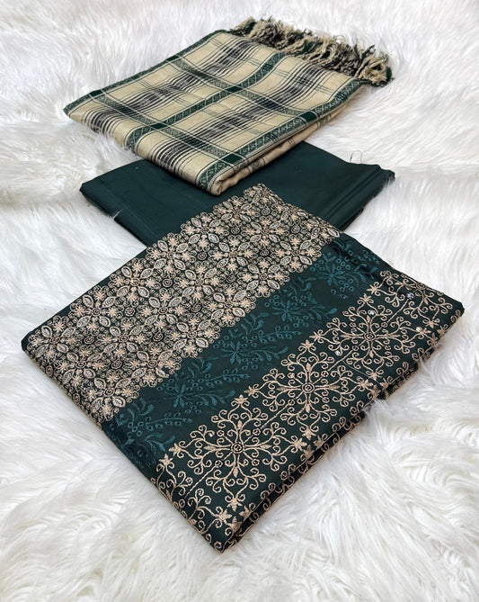 Bareeza 3pc Dhanak Embroidery - 1