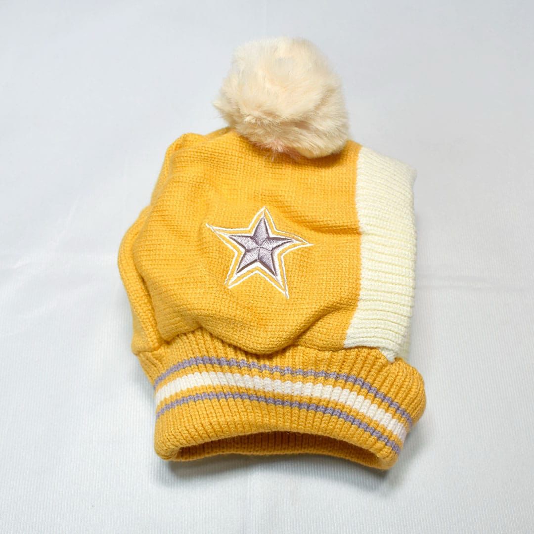 Beanie Wool Cap With Neck Warmer Attached  KIDS WOOL CAP