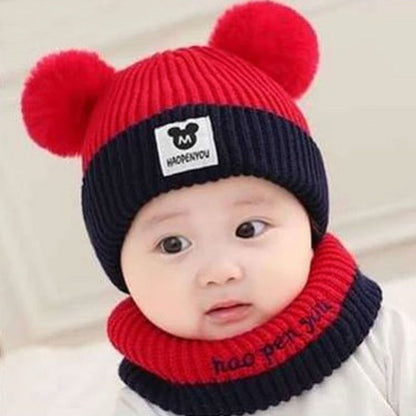 Beanie Wool Cap With Neck Warmer Attached  KIDS WOOL CAP