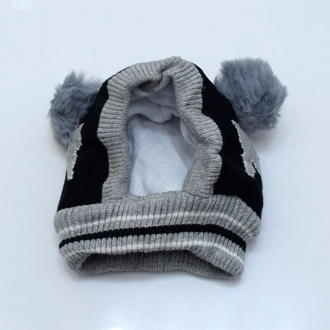 Beanie Wool Cap With Neck Warmer Attached  KIDS WOOL CAP