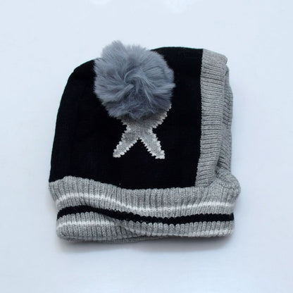 Beanie Wool Cap With Neck Warmer Attached  KIDS WOOL CAP