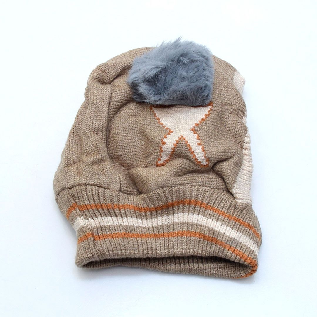 Beanie Wool Cap With Neck Warmer Attached  KIDS WOOL CAP