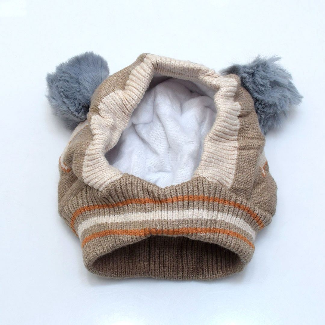 Beanie Wool Cap With Neck Warmer Attached  KIDS WOOL CAP