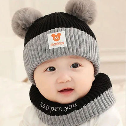 Beanie Wool Cap With Neck Warmer Attached  KIDS WOOL CAP