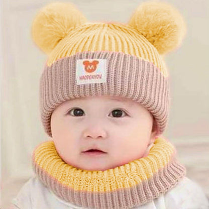 Beanie Wool Cap With Neck Warmer Attached  KIDS WOOL CAP