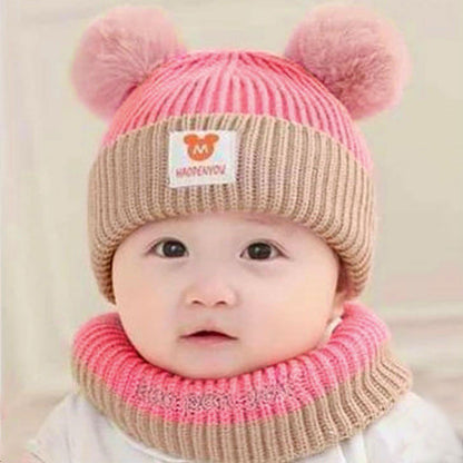 Beanie Wool Cap With Neck Warmer Attached  KIDS WOOL CAP