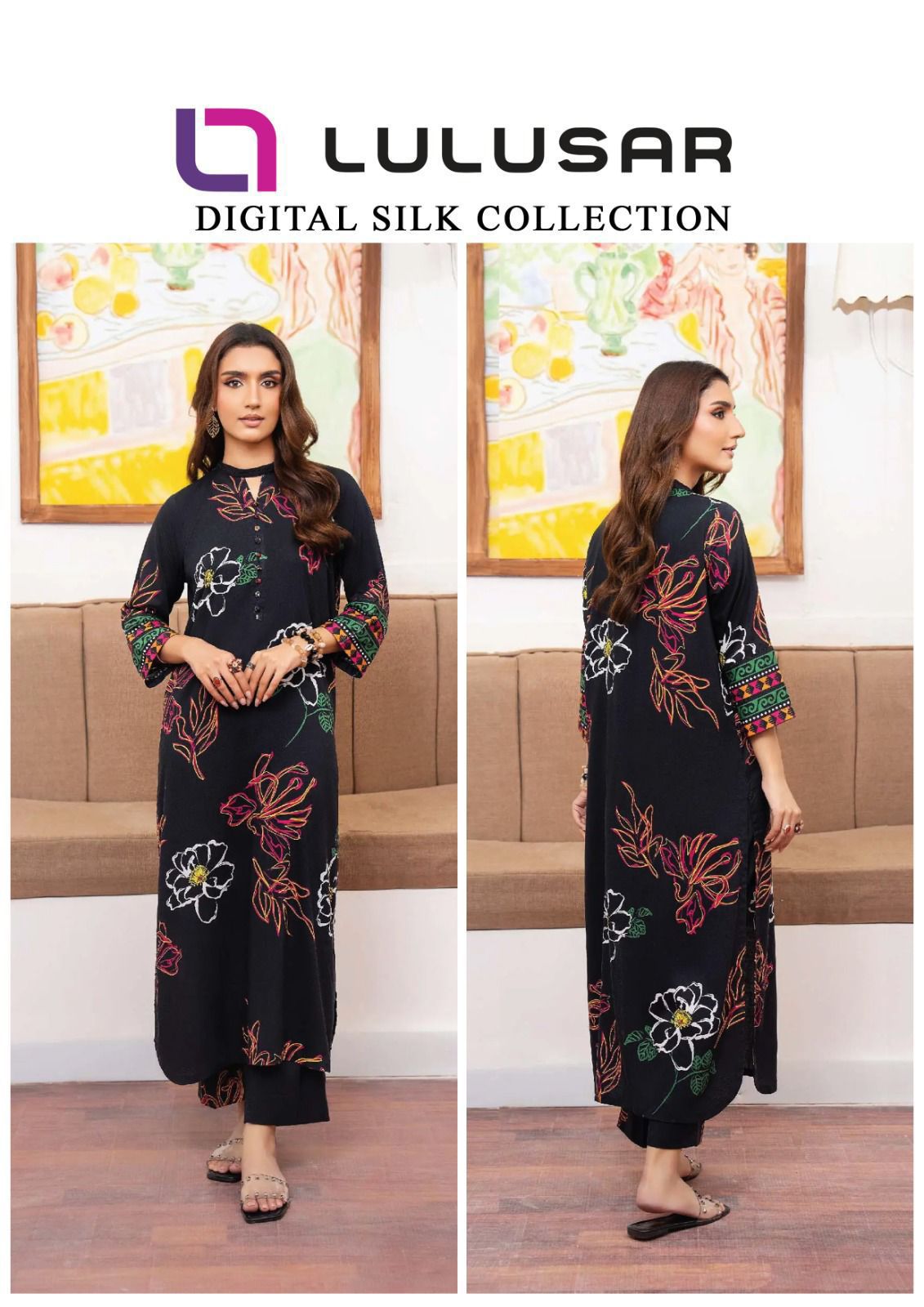 LULUSAR Digital Printed 2pc Fabric Silk