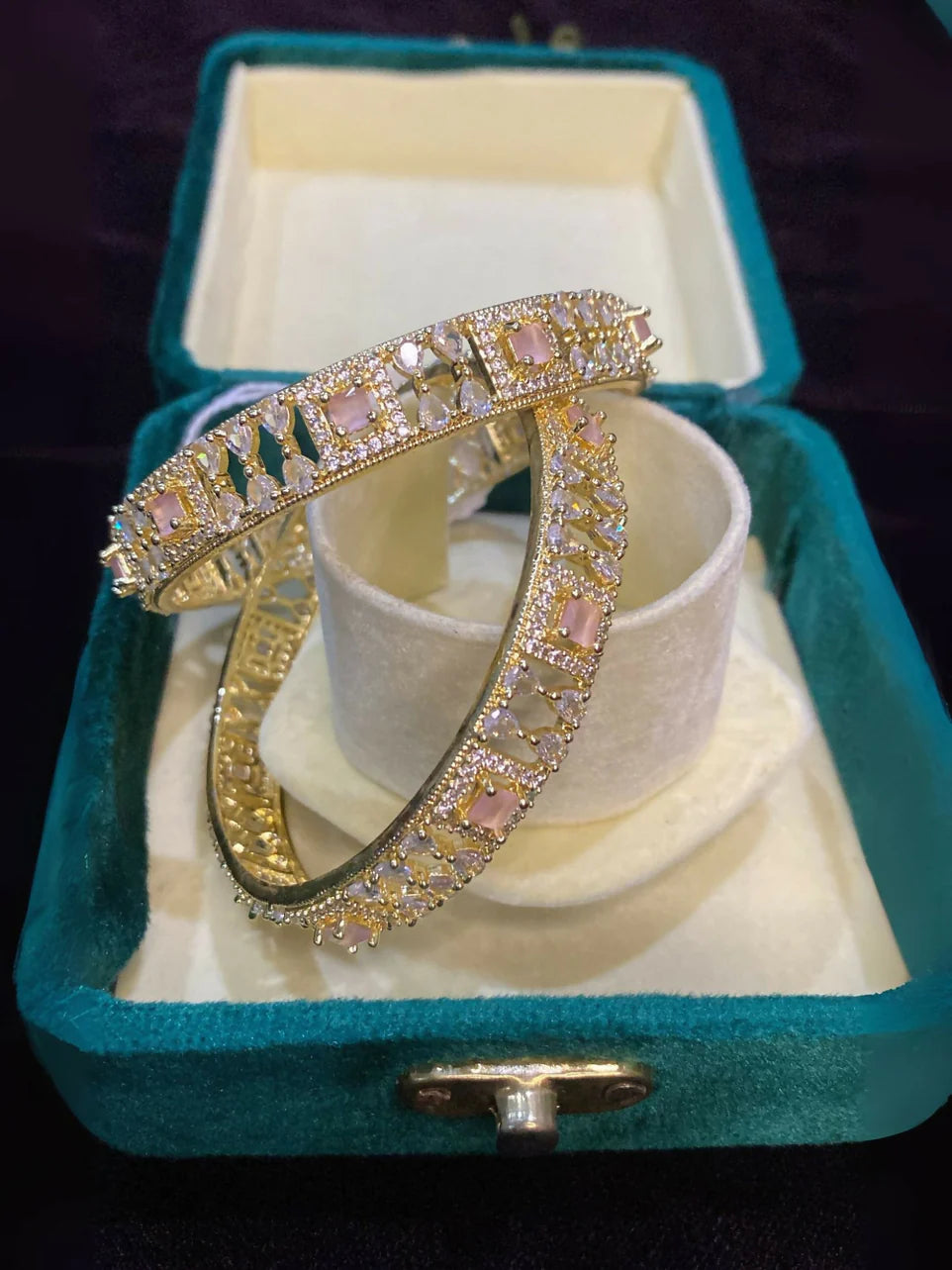 Pink Stone Bangles