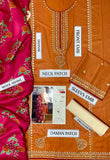 Rust Dress with Pink Pashmina Wool Duppata