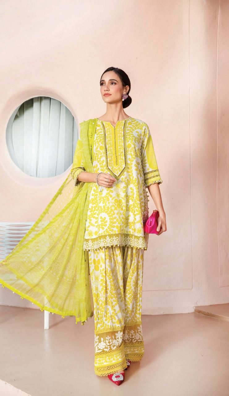 Maria.B patches with Chiffon Dupatta