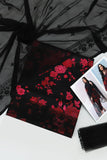 Red Black Lawn Suit 3Pc