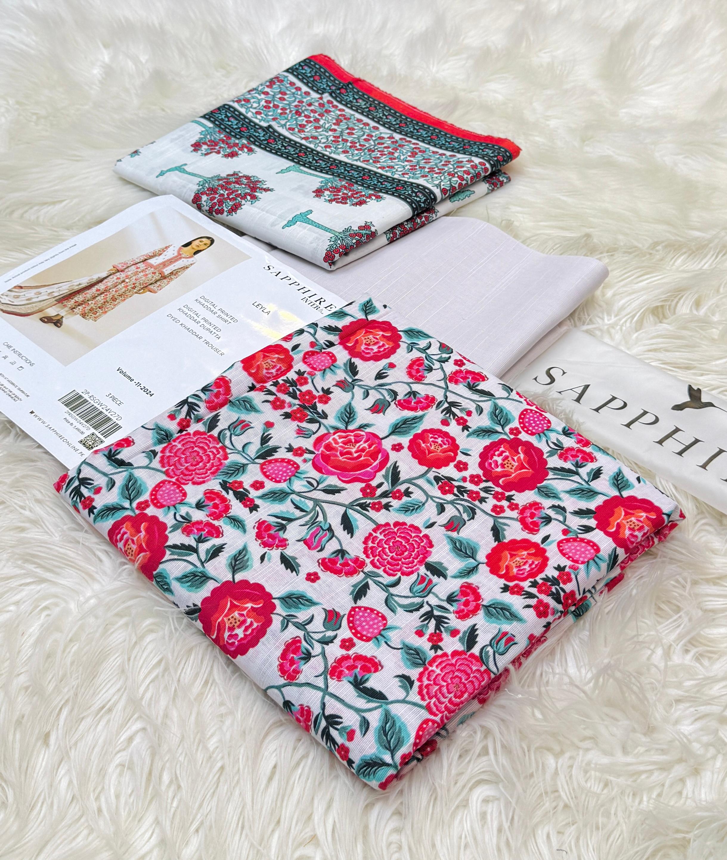 Sapphire Original 3pc Printed Khaddar