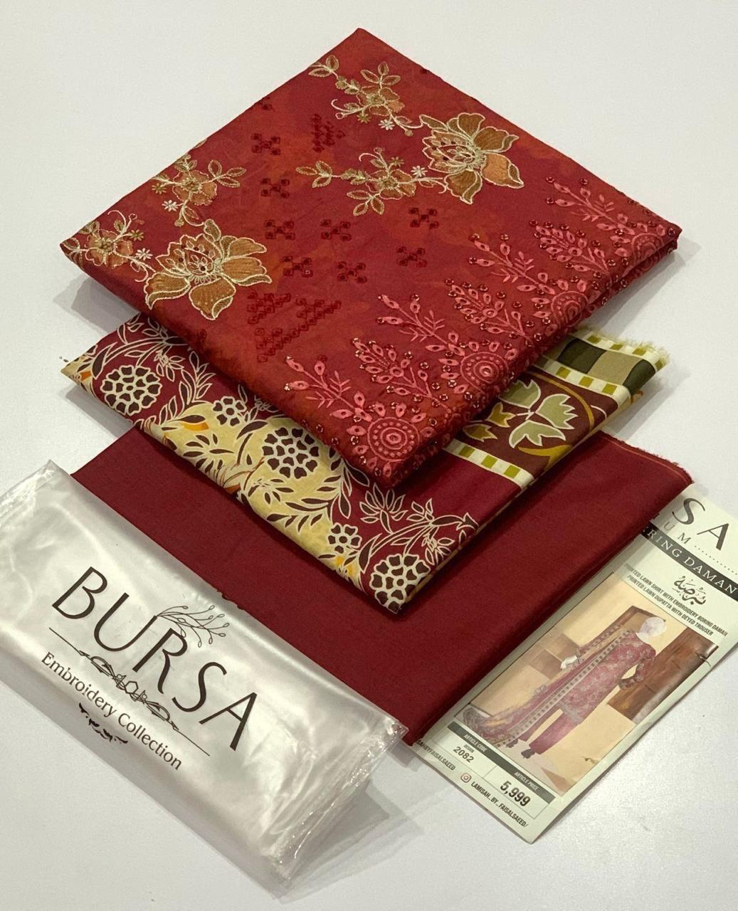 BURSA 💯 Orginal DAMAN BORING Embroidery 3pc Collection