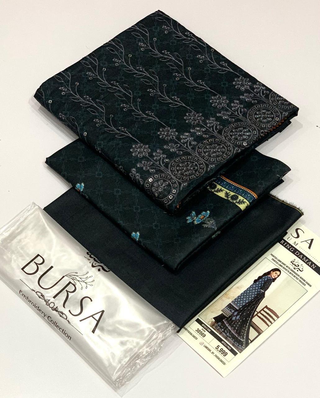 BURSA 💯 Orginal DAMAN BORING Embroidery 3pc Collection