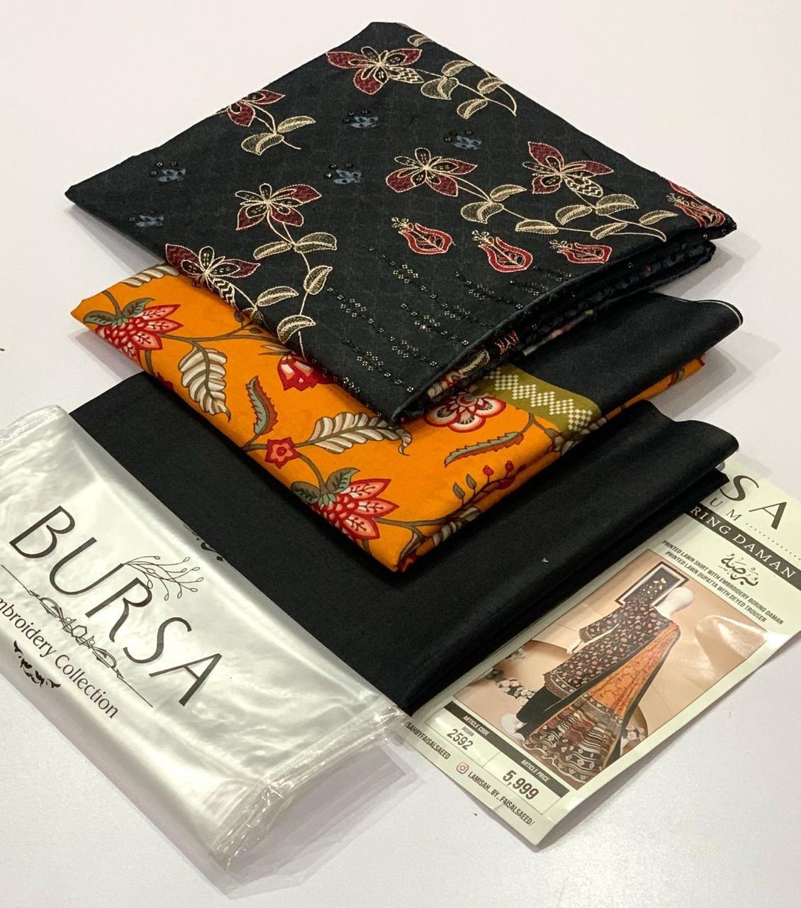 BURSA 💯 Orginal DAMAN BORING Embroidery 3pc Collection