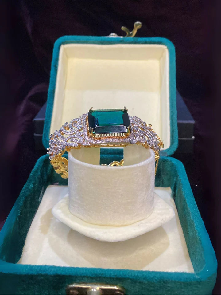 Emerald Gold Plated Bracelet
