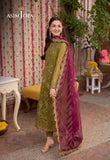 Olive Green Magenta Suit - ASIM JOFA