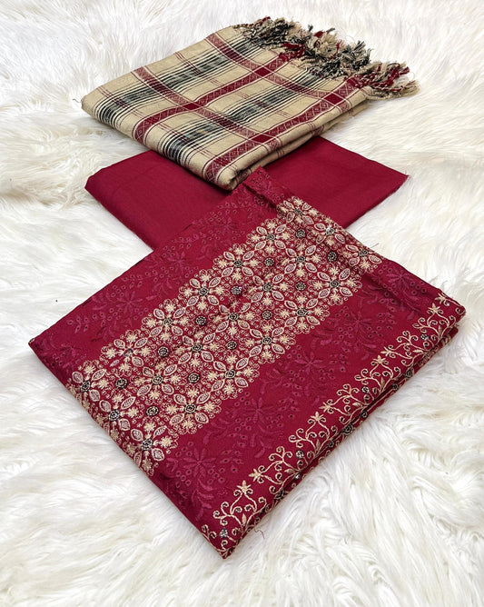 Bareeza 3pc Dhanak Embroidery - 4
