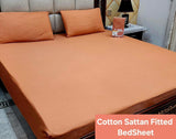 Cotton Sattan 1 color FITTED BEDSHEET