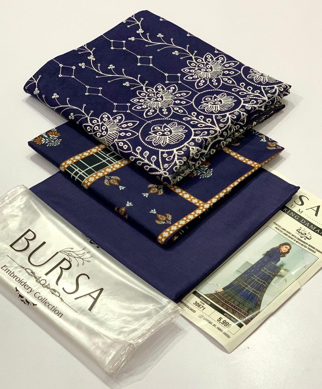 BURSA 💯 Orginal DAMAN BORING Embroidery 3pc Collection