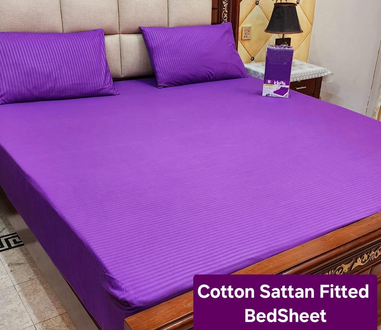 Cotton Sattan 1 color FITTED BEDSHEET