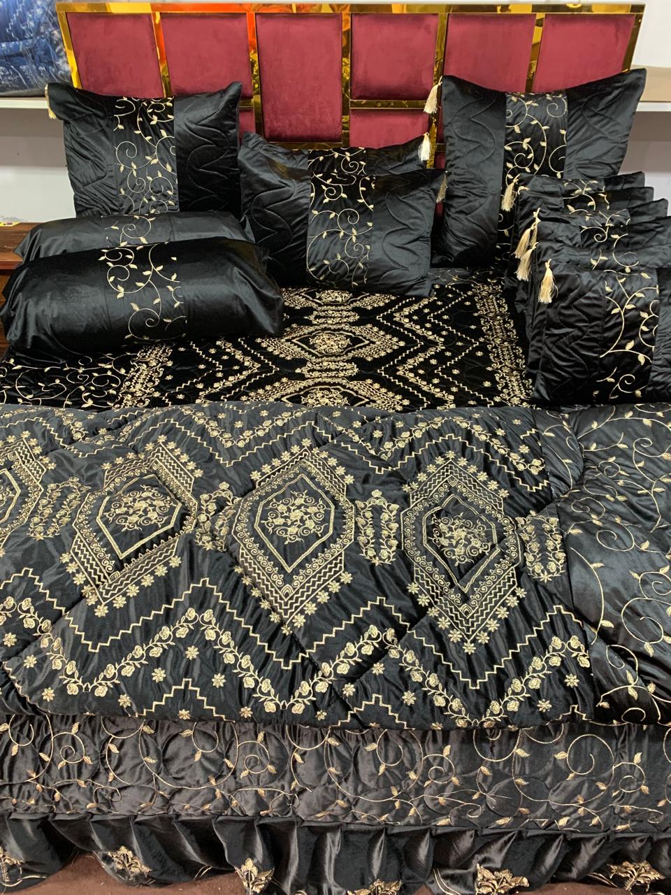 Luxury Fancy Bridal Quilt Cover Set 14 Pcs - 6