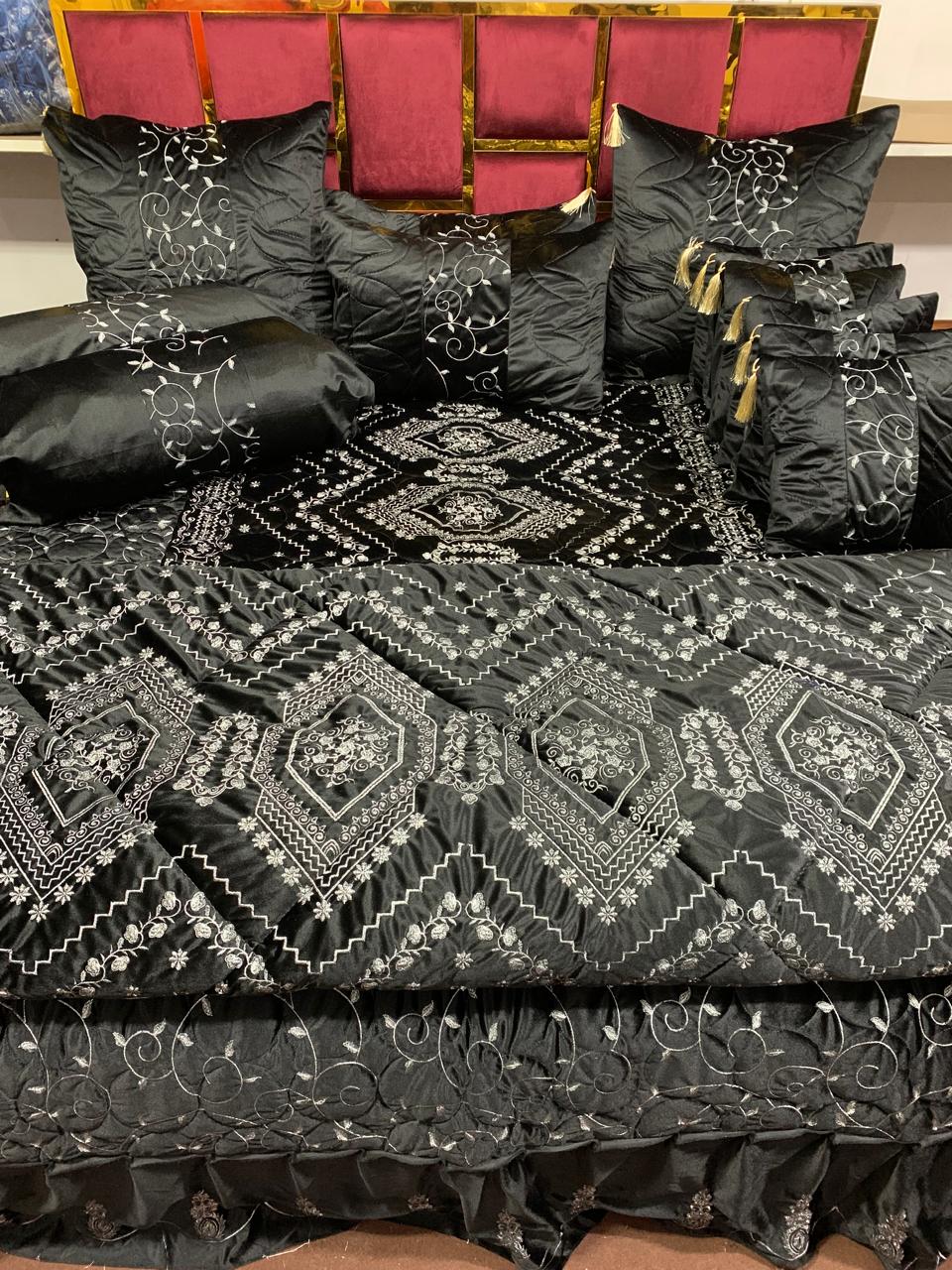 Luxury Fancy Bridal Quilt Cover Set 14 Pcs - 6