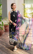 Air jet Doby LAWN Fabric Black 3Pc Suit