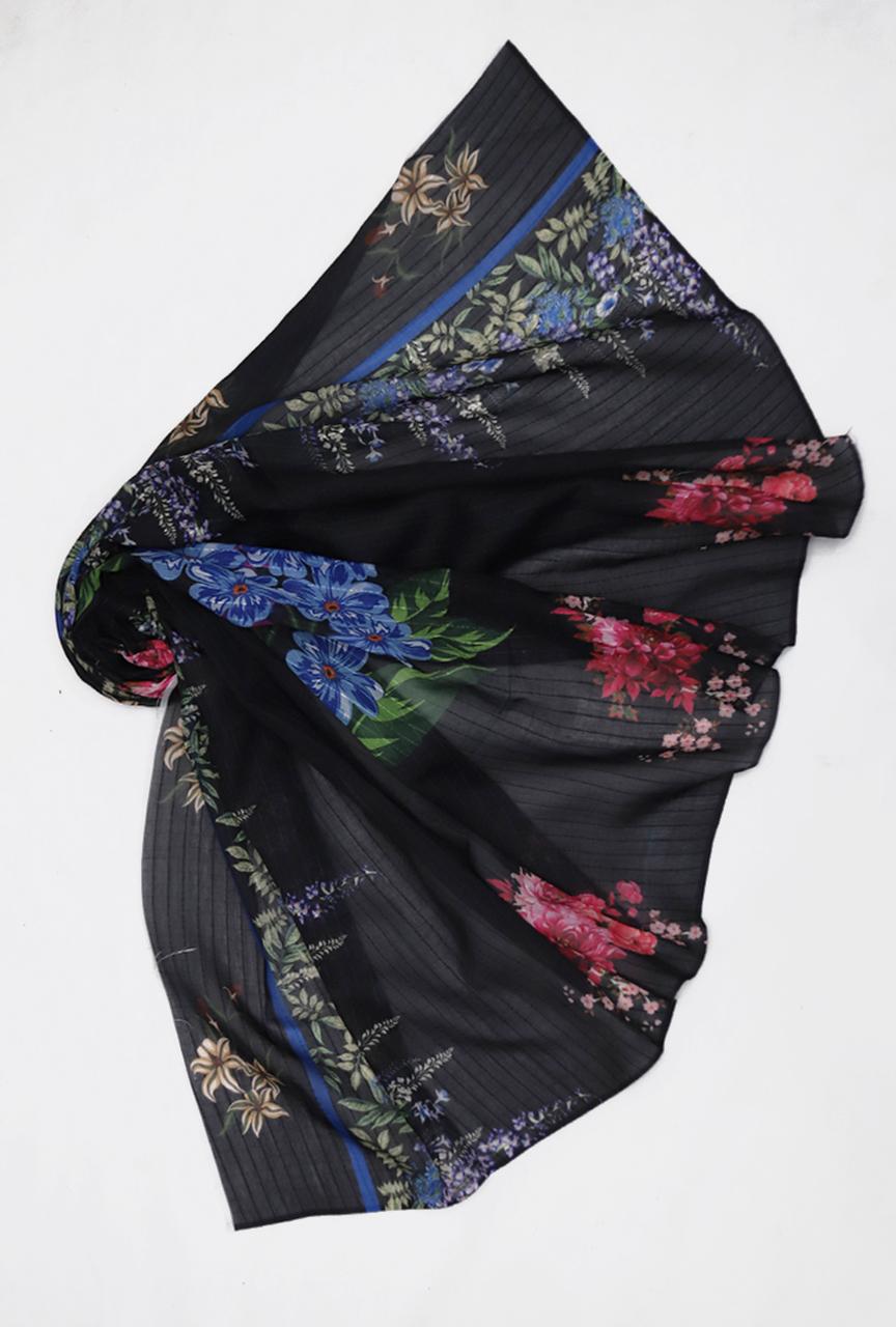 Air jet Doby LAWN Fabric Black 3Pc Suit