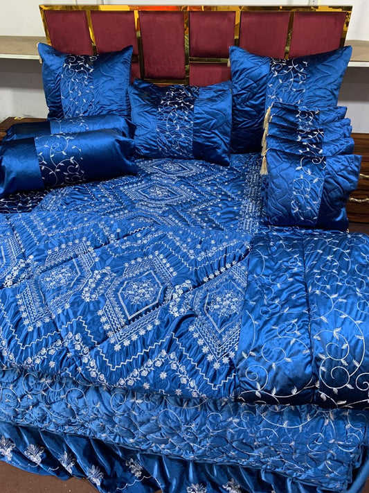 Luxury Fancy Bridal Quilt Cover Set 14 Pcs - 7