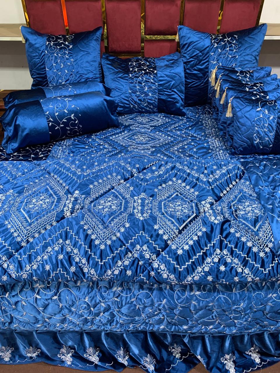 Luxury Fancy Bridal Quilt Cover Set 14 Pcs - 7