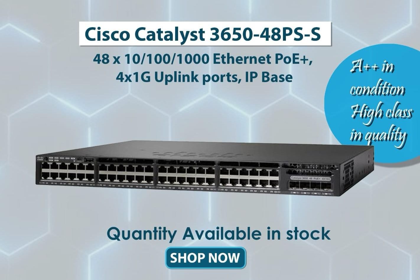 CISCO CATALYST 3650-48PS-S