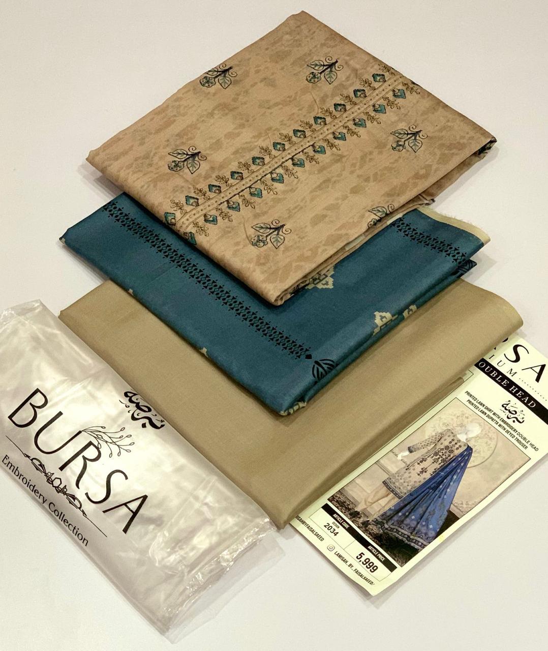 BURSA 💯 Orginal DAMAN BORING Embroidery 3pc Collection