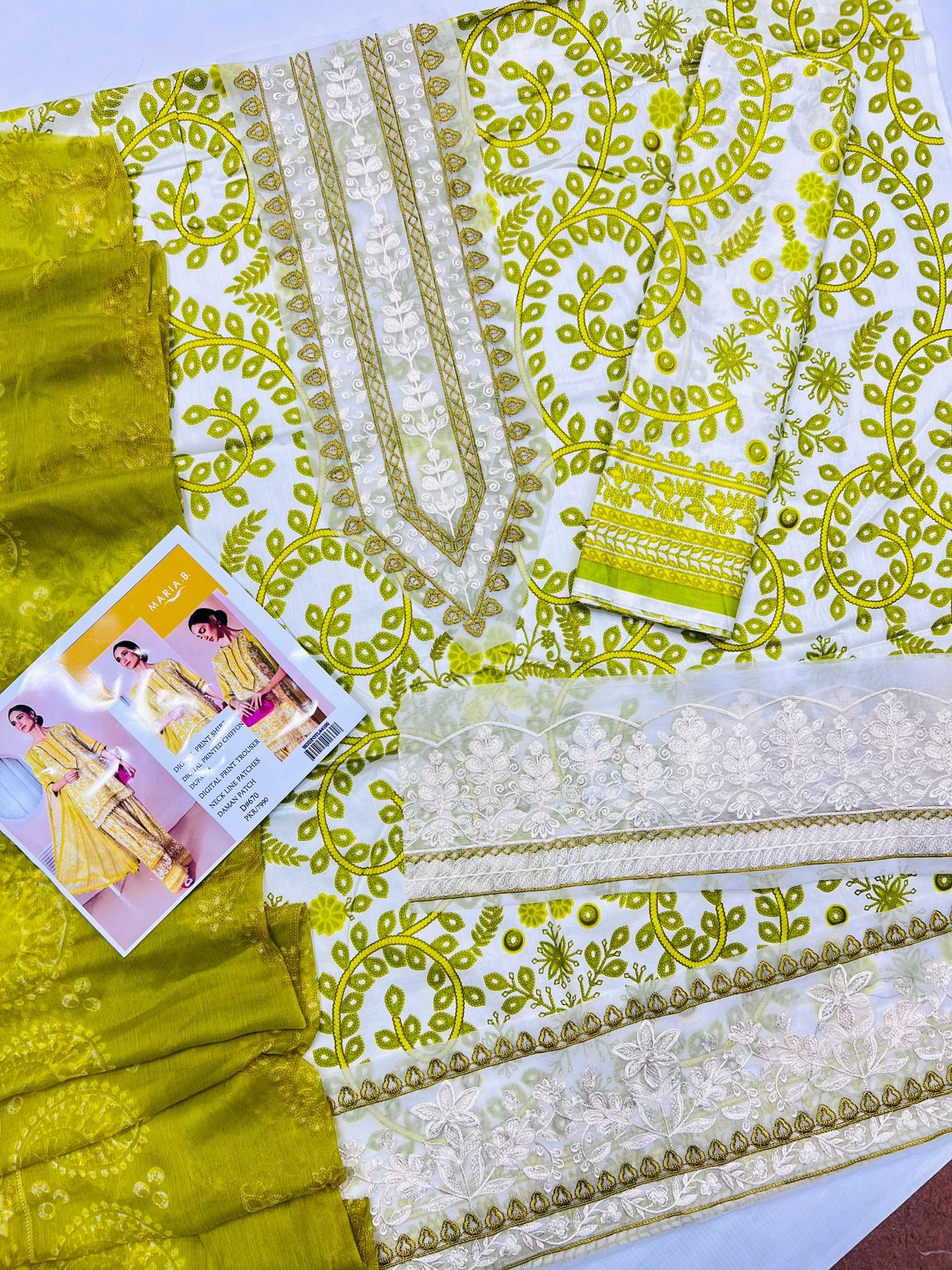 Maria.B patches with Chiffon Dupatta