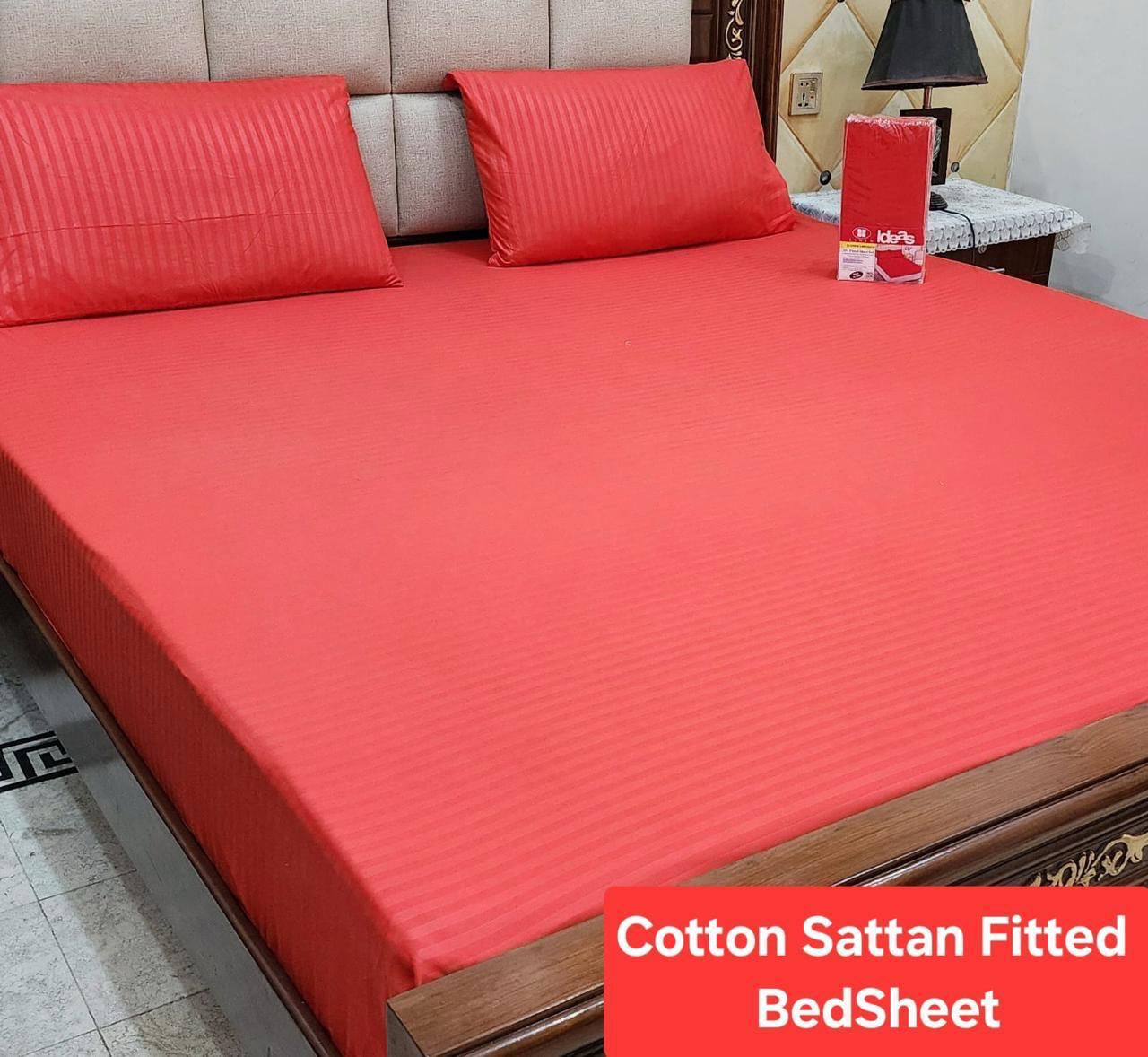 Cotton Sattan 1 color FITTED BEDSHEET