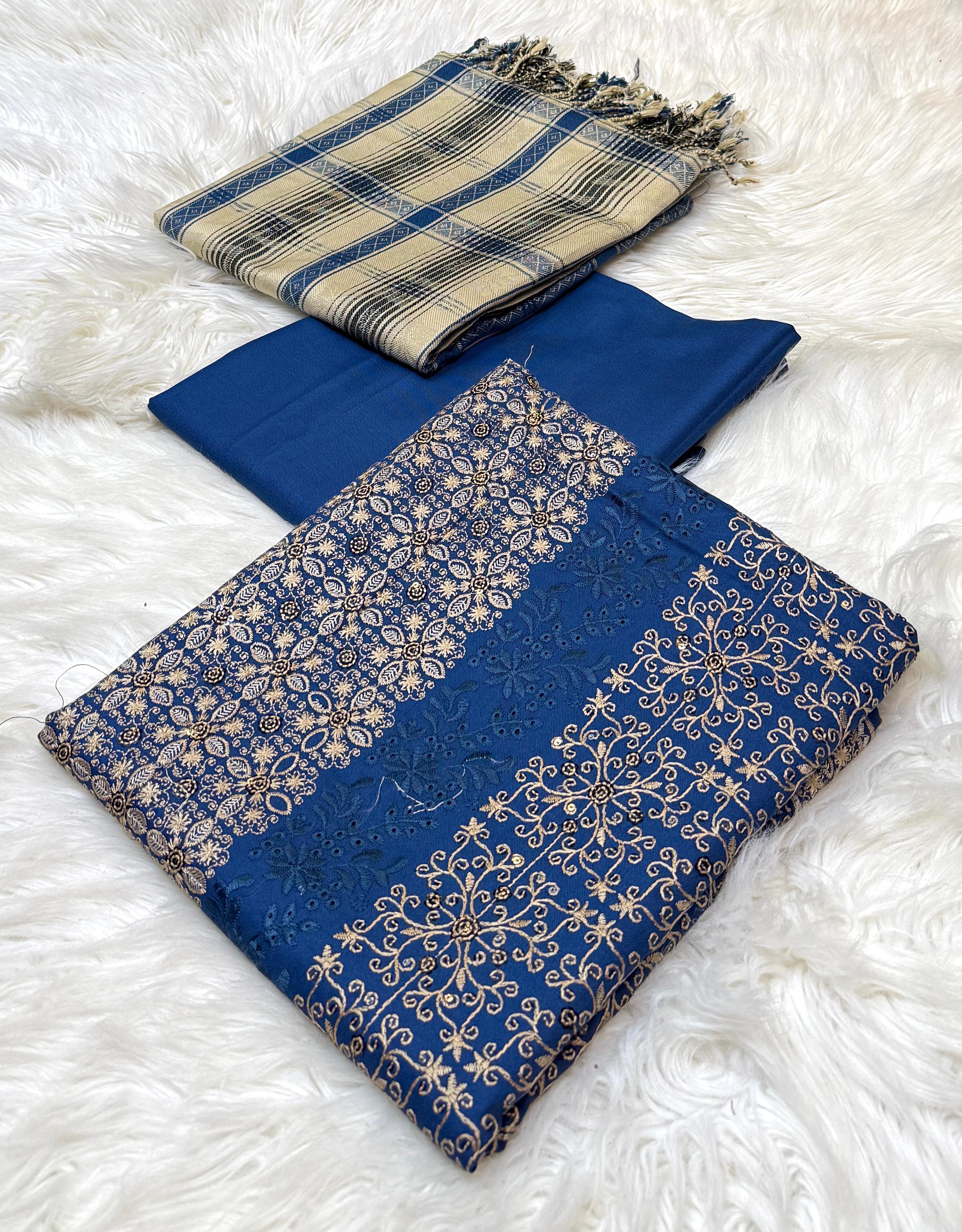 Bareeza 3pc Dhanak Embroidery - 3