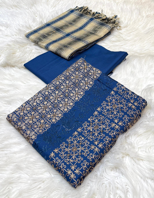 Bareeza 3pc Dhanak Embroidery - 3