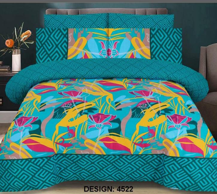 King Size Cotton Stuff Bedsheets Set