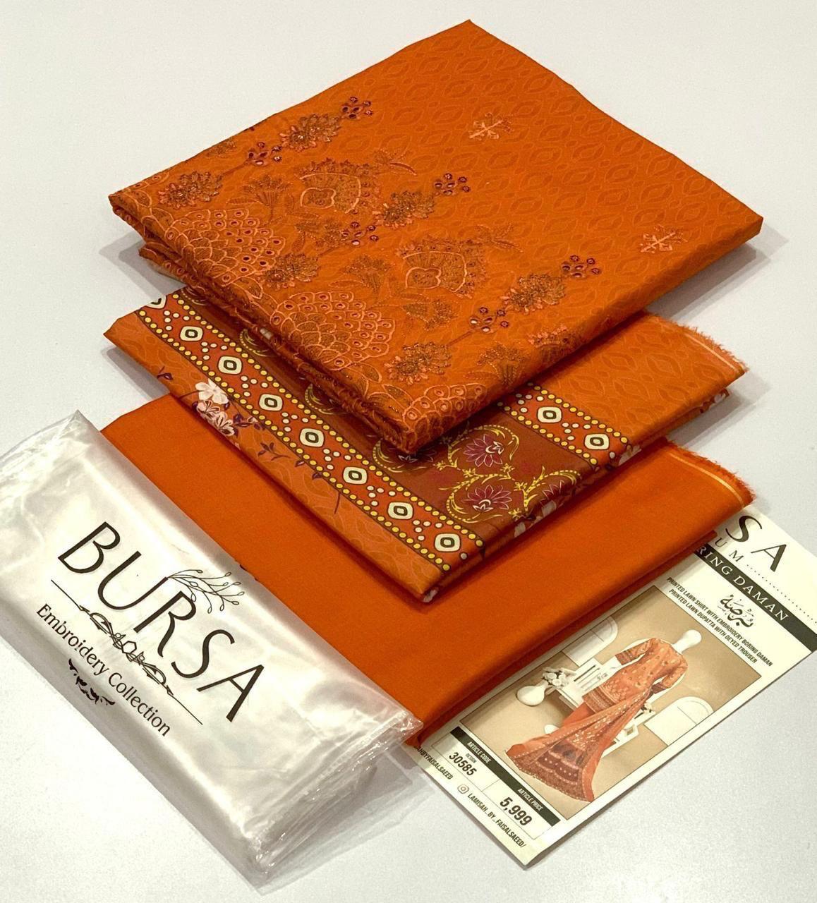 BURSA 💯 Orginal DAMAN BORING Embroidery 3pc Collection