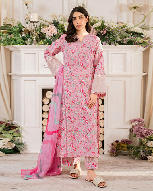 Air jet Doby LAWN Fabric Pink Suit
