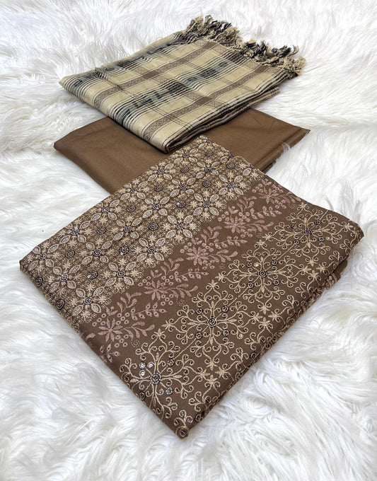 Bareeza 3pc Dhanak Embroidery - 2